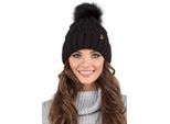Cappello A Maglia Da Donna Vivisence - Copricapo Con Pompon Per L'inverno E L'autunno - Cappello Con Pompon Caldo Cappello Invernale Da Donna A Maglia Spessa - Nero