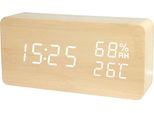 Verk 01772 Orologio Digitale Multifunzionale Con Termometro In Finto Legno