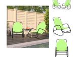 Vidaxl Lettini A Dondolo 2 Pz. Acciaio E Textilene Verde - Lettini Prendisole