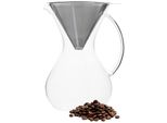Caffettiera Pour-Over - Caffettiera - Caffettiera - Vetro - Acciaio Inox - 600 Ml