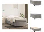 Vidaxl Letto Boxspring Grigio Chiaro 90X200 Cm In Velluto - Letti E Strutture Letto
