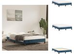 Vidaxl Struttura Letto Blu Scuro 120X200 Cm In Velluto - Letti E Strutture Letto