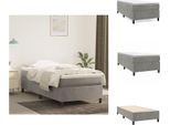 Vidaxl Letto Boxspring Grigio Chiaro 80X200 Cm In Velluto - Letti E Strutture Letto