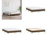 Vidaxl Struttura Letto Marrone Scuro 140X190 Cm In Tessuto - Struttura Letto - Cornici Letto - Struttura Letto - Letto
