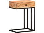 The Living Store Tavolino A U 45X30X61 Cm In Legno Massiccio Di Acacia