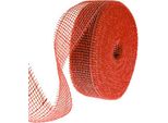 Nastro Di Iuta Rosso 5Cm X 40M - Nastro Decorativo, Decorazione Natalizia, Nastro Da Regalo, Articoli Per L'artigianato