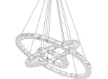 Jnglgo Led Lampadario A Sospensione Lampada A Sospensione Di Cristallo 72W Dimmerabile Plafoniera Luce A Sospensione Tre Anelli (Dimmerabile, 72W)