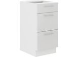 Armadietto Da Cucina Con Cassetti Lajla - Larghezza 40 Cm, Bianco