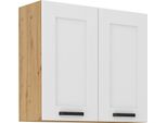 Armadietto Superiore Da Cucina Laili - Larghezza 80 Cm, Bianco / Rovere Artisan