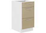 Armadietto Da Cucina Con Cassetti Lajla - Larghezza 40 Cm, Cappucino / Bianco