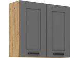 Armadietto Superiore Da Cucina Laili - Larghezza 80 Cm, Grigio / Rovere Artisan
