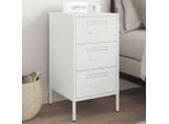 Vidaxl Comodino Bianco 36X39X68 Cm In Acciaio