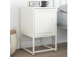 Vidaxl Comodino Bianco 36X39X60,5 Cm Acciaio