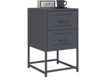 Vidaxl Comodini 2 Pz. Antracite 36X39X60,5 Cm In Acciaio