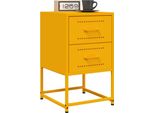 Vidaxl Comodini 2 Pezzi Giallo Senape 36X39X60,5 Cm Acciaio