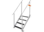 Scaletta Per Barche A 4 Gradini Con Corrimano - Lega Di Alluminio - Piscina E Barca - 800X1850X1750Mm - Portata 250Kg - Scaletta - Ideale Per Porti E Piscine