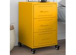 Vidaxl Comodino Giallo Senape 36X39X59 Cm Acciaio