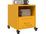 Vidaxl Comodini 2 Pezzi Giallo Senape 36X39X43,5 Cm Acciaio