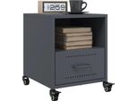 Vidaxl Comodini 2 Pz. Antracite 36X39X43,5 Cm In Acciaio