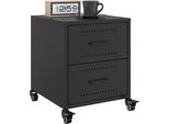 Vidaxl Comodini 2 Pezzi Nero 36X39X43,5 Cm Acciaio