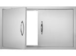 Porta Di Accesso Al Barbecue - Doppia Porta Per Cucina Esterna Da 863 X 482 X 46 Mm - Porta In Acciaio Inox A Incasso - Porta Verticale A Parete Con Maniglie - Per Isola Barbecue, Stazione Barbecue, Mobile Esterno, Ecc.