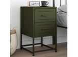 Vidaxl Comodino Verde Oliva 36X39X60,5 Cm Acciaio