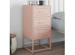 Vidaxl Comodino Rosa 36X39X78 Cm In Acciaio