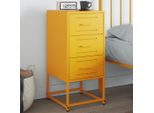 Vidaxl Comodino Giallo Senape 36X39X78 Cm Acciaio