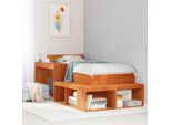 Vidaxl Comodino Con Scrivania Marrone Cera 222X107X75 Cm In Legno Massiccio