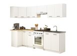 Set Da Cucina: Un Cassetto, Undici Ante, Sedici Ripiani, Colore: Bianco, Dimensioni Del Mobile: L: 300 Cm, A: 203 Cm, P: 46 Cm