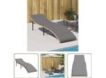 The Living Store Lettino Con Cuscino Beige 55X199X50 Cm Poly Rattan