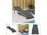 The Living Store Lettino Con Cuscini Grigio Chiaro 55X199X50 Cm Poly Rattan