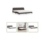 The Living Store Letto Con Materasso In Tessuto Marrone Scuro 200X200 Cm