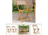 The Living Store Sedie Da Bistrot 2 Pz. Legno Massiccio Di Acacia E Tessuto Color Taupe