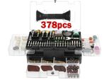 Kit Di Accessori Per Utensili Rotanti Da 378 Pezzi. Include Cera Per Lucidare, Punta Per Trapano, Disco Da Taglio In Resina, Feltro Di Lana, Punta Per Lucidare Il Feltro, Asta Di Collegamento Del Disco Da Taglio In Resina E Così Via. Ottimo Per Tutti I Tipi Di Lavori Di Dettaglio Su Materiali Duri E Delicati.