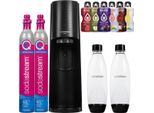 Sodastream Terra, Macchina Per Acqua Frizzante Nera 2 Bottiglie 2 Cilindri 6 Sciroppi