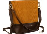 David Jones | Borsa Da Donna, In Pelle Biologica, Con Tracolla Staccabile, Marrone, Giallo, 30X25,5 Cm