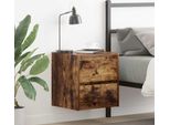 Vidaxl Comodini Da Parete 2 Pz. Rovere Fumé 38X34X40 Cm