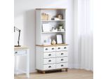 Vidaxl Conigliera Con Ripiano Askim Bianco 91 X 40 X 184 Cm In Legno Di Pino Massiccio