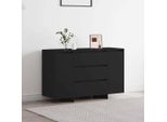 Vidaxl Credenza Con Cassetti Nera 120 X 41 X 75 Cm Materiale A Base Di Legno