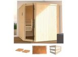 Sauna WEKA Varberg 3, beige (natur), ohne Ofen, (ohne Ofen), Saunen, ohne Ofen