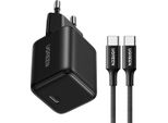 Ugreen X513 Caricatore Da Parete Gan Da 30W 1X USB-C + Cavo USB-C Da 1 M - Nero
