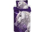 Copripiumino Unicorno Viola - Singolo - 140 X 200 Cm - Cotone