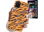 Custodia Per Samsung Galaxy A81 - Cover Posteriore A Strisce Di Tigre + Vetro