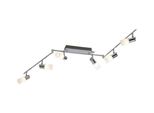 Lampada A Binario A Led, Vetro Bianco Satinato, Alluminio Spazzolato, 6 Luci