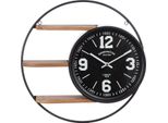 Gilde Regal, Wanduhr, Rund, "Klako"", Metall, Naturfarben, Schwarz, Weiß, Ve 1, L. 12 Cm, D. 50 Cm 54763"