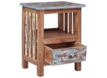 Comodino 41X30X50 Cm In Legno Massiccio Di Recupero