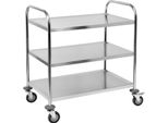 Carrello Di Servizio, Carrello Da Cucina, Carrello Da Sgombero 3 Ripiani 860X530X950Mm Acciaio Inox