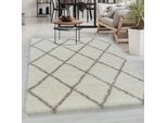 Carpetsale24 Tappeto A Pelo Alto Per Soggiorno Design Moderno A Rombi Shaggy Morbido Soffice E Accogliente, Dimensioni: 80X250 Cm