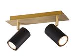 Trio 2 Faretti Da Soffitto Marley Nero-Oro